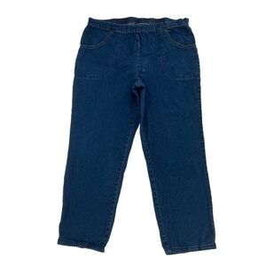White Stag Distressed Elastic Waist Pull On Crop Jeans Size XL (16/18) Women’s